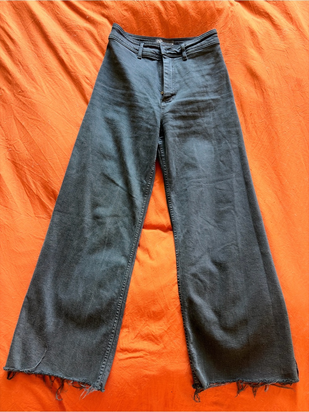 Zara “The Marine” Wide Leg Jeans in Dark Charcoal